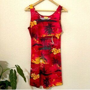Aloha Noa Hawaii tropical island slip sun dress Sleeveless Women's Size Small